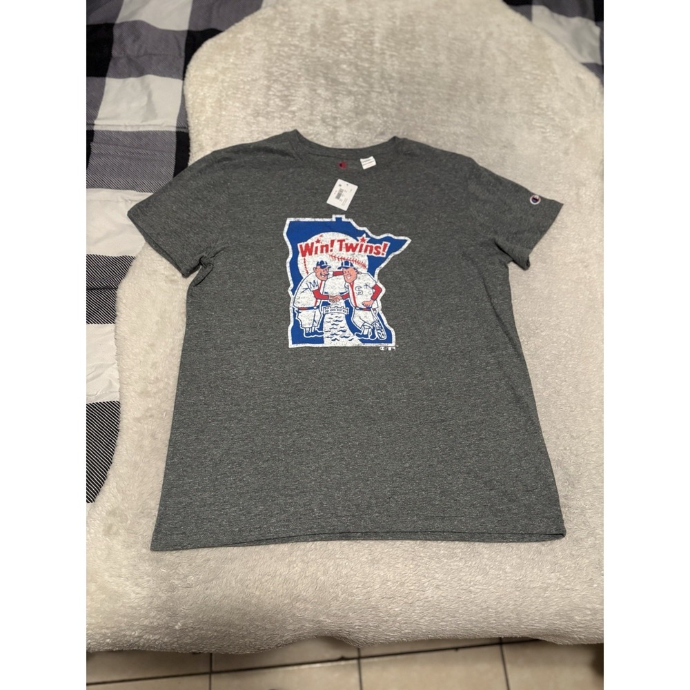 Men's Champion Gray Minnesota Twins Cooperstown Logo Tri-Blend T-Shirt